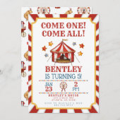 Circus Carnival Birthday Uitnodiging (Voorkant / Achterkant)