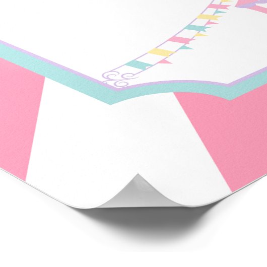 Circus Carnival Birthday Welkomstteken Poster (Hoek)