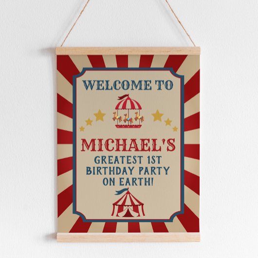  Circus Carnival Birthday Welkomstteken Poster