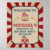  Circus Carnival Birthday Welkomstteken Poster (Voorkant)