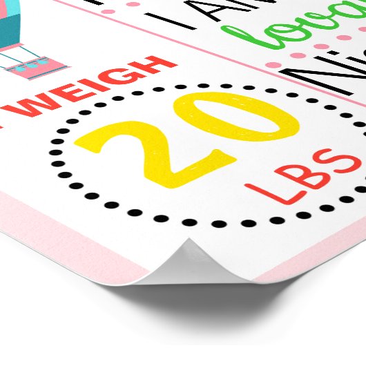 Circus Carnival Carousel First Birthday-bordbord Poster (Hoek)