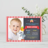 Circus Carnival Chalkboard Birthday Invitations Kaart (Staand voorkant)