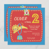 Circus Carnival Clown 2e verjaardag Kaart (Voorkant / Achterkant)