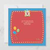 Circus Carnival Clown 2e verjaardag Kaart (Achterkant)