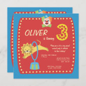 Circus Carnival Clown derde geboortedag Kaart (Voorkant / Achterkant)