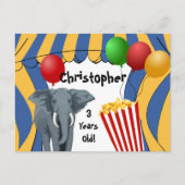 Circus Carnival Custom Birthday Aankondigingskaart (Voorkant)