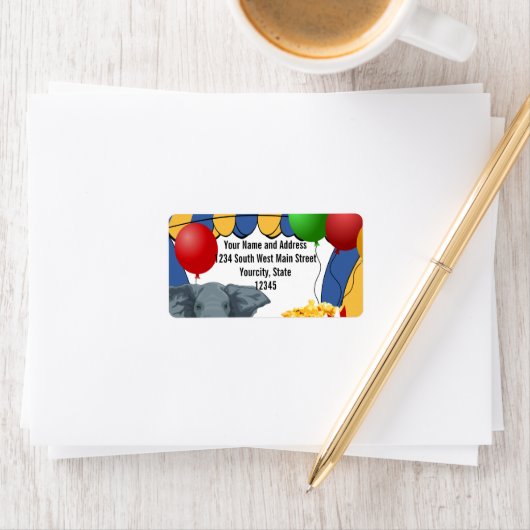 Circus Carnival Custom Birthday Etiket (Insitu)