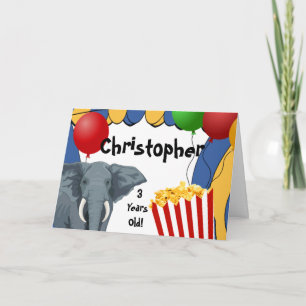 Circus Carnival Custom Birthday Kaart
