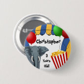 Circus Carnival Custom Birthday Ronde Button 5,7 Cm (Voorkant /achterkant)
