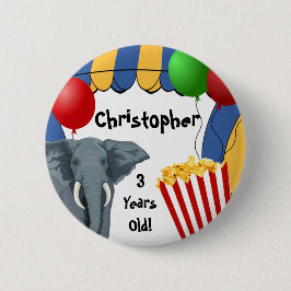Circus Carnival Custom Birthday Ronde Button 5,7 Cm