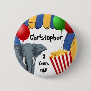 Circus Carnival Custom Birthday Ronde Button 5,7 Cm