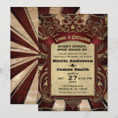  Circus Carnival Elegant Showtime Wedding Kaart (Voorkant / Achterkant)