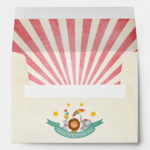 Circus Carnival Envelope Birthday Vintage