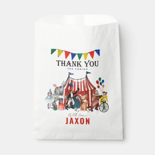Circus Carnival Festival Bedankt Bedankzakje (Voorkant)