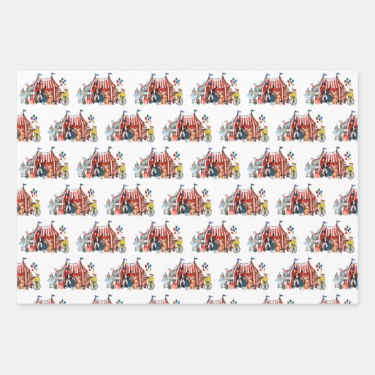  Circus Carnival Festival Show Kinder Gift Inpakpapier Vel (Voorkant 3)