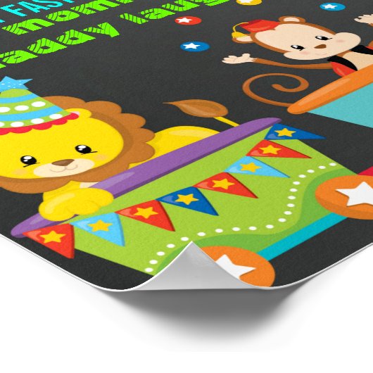 Circus Carnival First Birthday chalkboard Poster (Hoek)