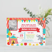 Circus Carnival Foto van Birthday Party Kaart (Staand voorkant)
