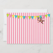 Circus Carnival Girls Birthday Invitation Kaart (Achterkant)