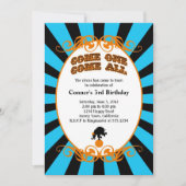 Circus Carnival Invitation Blue Kaart (Voorkant)