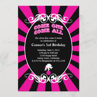 Circus Carnival Invitation Kaart