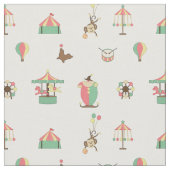 Circus Carnival Nursery Decor Clown Monkey Stof (Close Up)