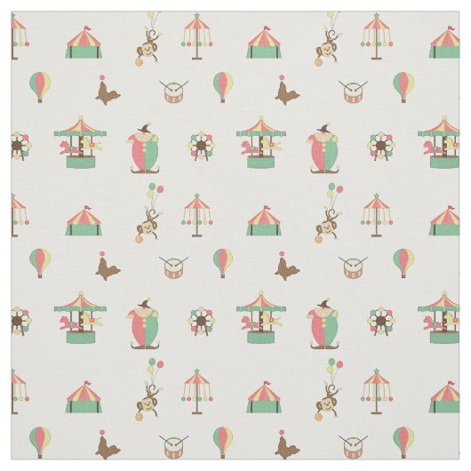  Circus Carnival Nursery Decor Clown Monkey Stof (Swatch)
