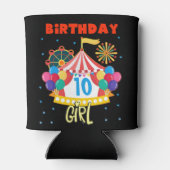 Circus Carnival Party Girl Theme Blikjeskoeler (Achterkant)