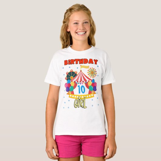 Circus Carnival Party Girl Theme Matching T-Shirt (Voorkant volledig)