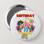 Circus Carnival Party Girl Theme Ronde Button 4,0 Cm (Voorkant /achterkant)
