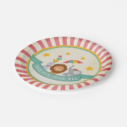 Circus Carnival Party Paper Borden Papieren Bordje (Gekanteld)