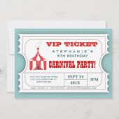 Circus Carnival Party Ticket Advocation Kaart (Voorkant)