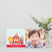 Circus Carnival Persoonlijk Dank u Bedankkaart (Staand voorkant)