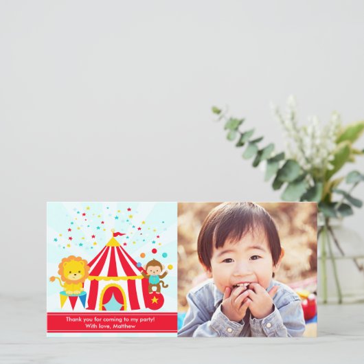 Circus Carnival Persoonlijk Dank u Bedankkaart (Staand voorkant)