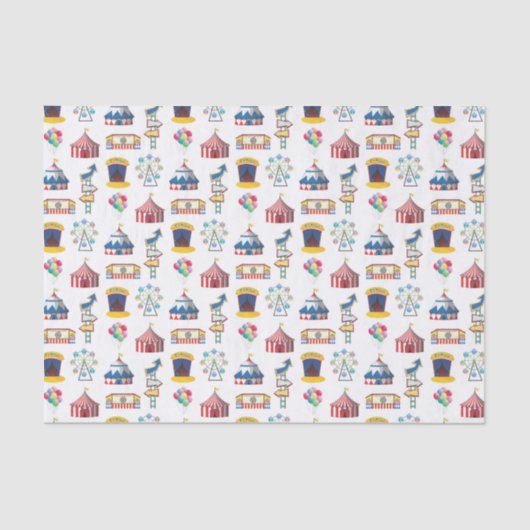 Circus carnival Pictogram Patroon Tissuepapier (Voorkant)