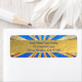 Circus Carnival Royal Blue Gold Foil Party Etiket (Insitu)