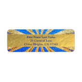  Circus Carnival Royal Blue Gold Foil Party Etiket (Voorkant)