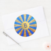 Circus Carnival Royal Blue Gold Foil Party Ronde Sticker (Envelop)