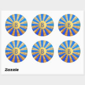 Circus Carnival Royal Blue Gold Foil Party Ronde Sticker (Vel)