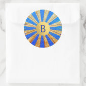 Circus Carnival Royal Blue Gold Foil Party Ronde Sticker (Tas)