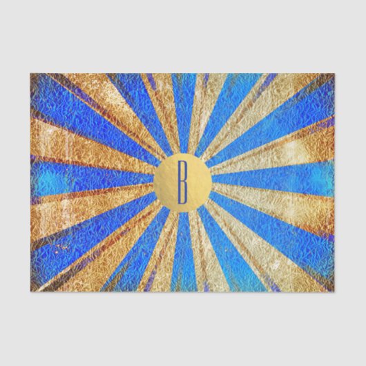 Circus Carnival Royal Blue Gold Foil Party Tissuepapier (Voorkant)