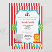 Circus Carnival Shower-uitnodigingen Kaart (Voorkant / Achterkant)