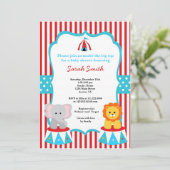 Circus Carnival Shower-uitnodigingen Kaart (Staand voorkant)