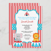 Circus Carnival Shower-uitnodigingen Kaart (Voorkant / Achterkant)