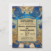  Circus Carnival Showtime Royal Blue & Gold Kaart (Voorkant)