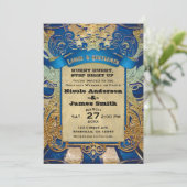  Circus Carnival Showtime Royal Blue & Gold Kaart (Staand voorkant)