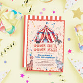 Circus Carnival Tent Animals Kid's Birthday Kaart