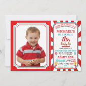 Circus Carnival Ticket Birthday Uitnodiging (Voorkant)