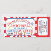 Circus Carnival Ticket Birthday Uitnodiging (Voorkant)