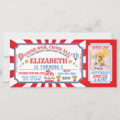 Circus Carnival Ticket Birthday Uitnodiging (Voorkant)