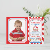 Circus Carnival Ticket Birthday Uitnodiging (Staand voorkant)